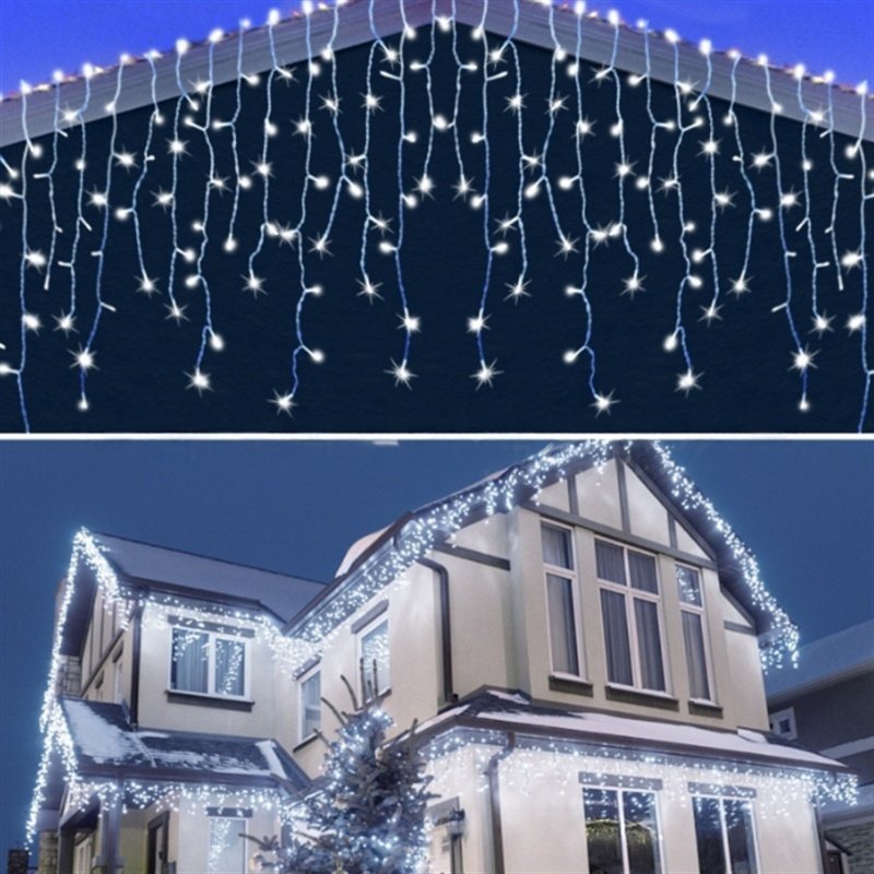 Duckkoko Solar powered Icicle light LED colored curtain light string waterfall light - Image 6