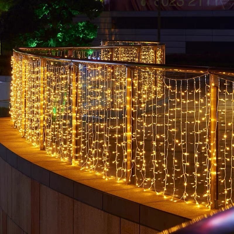 Duckkoko Solar powered Icicle light LED colored curtain light string waterfall light - Image 4