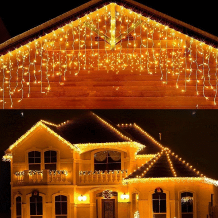 Duckkoko Solar powered Icicle light LED colored curtain light string waterfall light