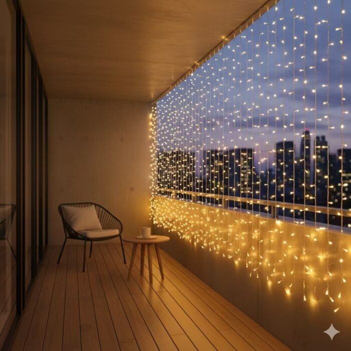 Duckkoko Solar powered Icicle light LED colored curtain light string waterfall light - Image 3